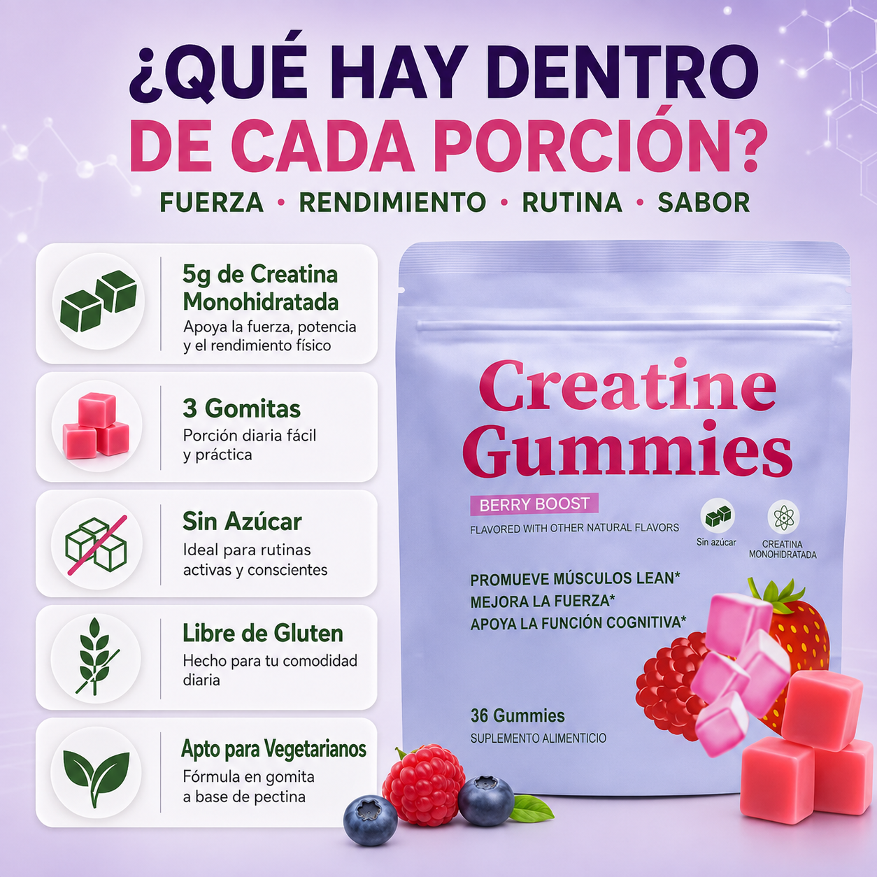 Creatine Gummies – Más Fuerza, Mejor Rendimiento y Recuperación Diaria.